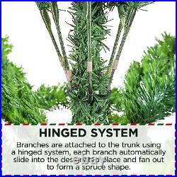 7.5Ft Pre-Lit Artificial Christmas Tree with Incandescent Warm White Lights, Flo