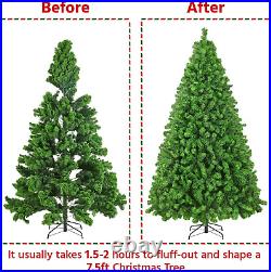 7.5Ft Pre-Lit Artificial Christmas Tree with Incandescent Warm White Lights, Flo