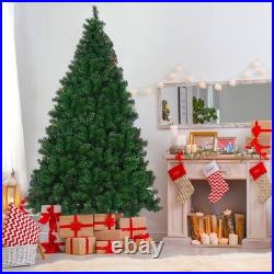 7.5Ft Pre-Lit Dense Christmas Tree Hinged with550 Multicolor Lights & Stand Green 7.5Ft Pre-Lit Dense Christmas Tree Hinged with550 Multicolor Lights & Stand Green
