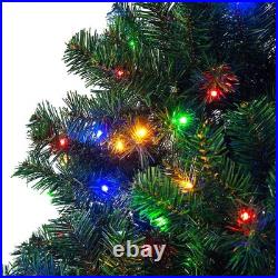 7.5Ft Pre-Lit Dense Christmas Tree Hinged with550 Multicolor Lights & Stand Green 7.5Ft Pre-Lit Dense Christmas Tree Hinged with550 Multicolor Lights & Stand Green
