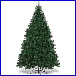 7.5Ft Pre-Lit Dense Christmas Tree Hinged with 550 Multicolor Lights & Stand