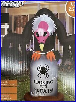 7.5′ Animated Vulture On Tombstone Halloween Inflatable Gemmy 2022 New