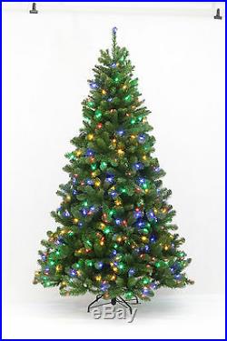 7.5' Arctic Spruce Artificial Christmas Tree with Multi-color LED Lights