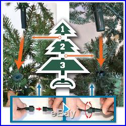 7.5' Artificial Christmas Tree w 2514 Branch Tips 750 LED Pre-lit Tall Fir Green