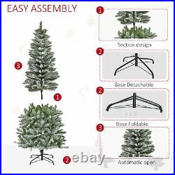 7.5' Artificial White Flocked Christmas Tree Pencil Tree Holiday Home Décor