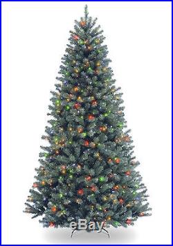 7.5′ Blue Spruce Artificial Christmas Tree with 700 Multicolor Lights