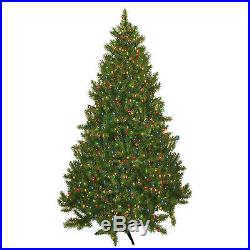 7.5' Evergreen Fir Artificial Christmas Tree 700 Multicolored Lights with Stand