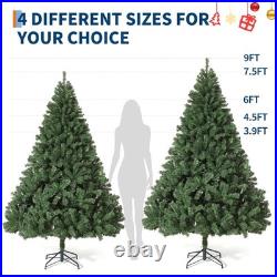 7.5 FT Artificial Christmas Tree Pine with Metal Stand Indoor Holiday Decor