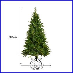 7.5-FT Artificial Christmas nlit Hinged Spruce PVC/PE Xmas Tree with 1685 Tips