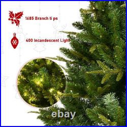 7.5-FT Artificial Christmas nlit Hinged Spruce PVC/PE Xmas Tree with 1685 Tips