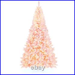 7.5 FT Flocked Christmas Tree Hinged Artificial Decoration with 450 LED Lights