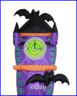 7.5 FT Halloween Airblown Inflatable Spooky Clock Bats Haunted House Yard Deco