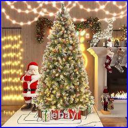 7.5 FT Pre-Lit Christmas Tree Artificial Hinged Christmas Tree with560 LED Lights