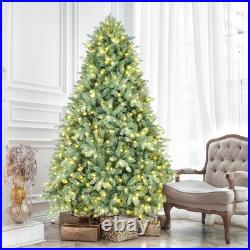 7.5 FT Prelit Artificial Christmas Tree Blue Spruce Xmas Tree Holiday Home Decor