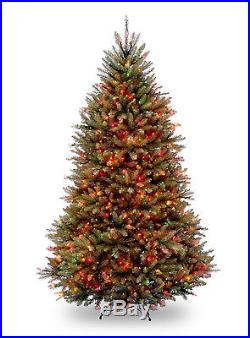 7.5 Feet Pre-lit Christmas Tree 750 Multicolor Lights Artificial Xmas Green Fir