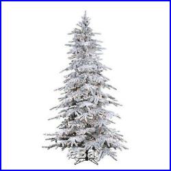 7.5′ Flocked Balsam Pine Prelit Artificial Christmas Tree with StayLit