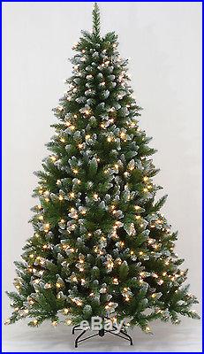 7.5' Frosted Allison Spruce Artificial Christmas Tree with Clear LED Lights