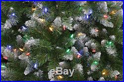 7.5' Frosted Allison Spruce Artificial Christmas Tree with Multi-color LED Lights