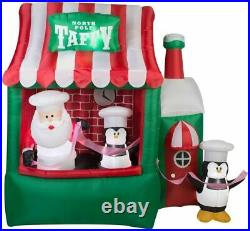 7.5′ Ft Christmas Animated Santa Claus Cand Cane Taffy Shop Lighted Yard Decor