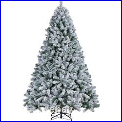 7.5 Ft Frosted Artificial Christmas Tree with Stand Flocked easy to set up