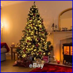 7.5 Ft Pre-Lit Artificial Christmas Tree Hinged Branches with 750 LED Lights