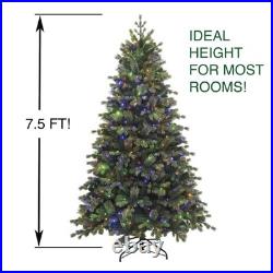 7.5 Ft Pre-lit Lighted Christmas Tree With 9 Color And Warm White Modes & Remote
