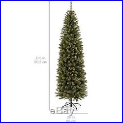 7.5 Ft Premium Hinged Fir Pencil Christmas Tree With Stand Easy Set Up Indoor