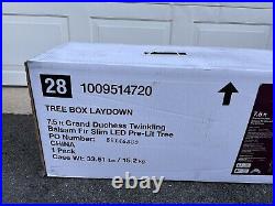 7.5 Ft Slim Grand Duchess Twinkling Balsam Fir Christmas Tree T26 Lights