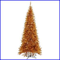 7.5' Ft x 40 Copper Slim Fir Holiday Artificial Christmas Tree Clear Lights