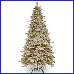 7.5′ Green & White Fir Artificial Christmas Tree, 450 Incandescent Clear Lights
