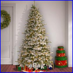 7.5' Green & White Fir Artificial Christmas Tree, 450 Incandescent Clear Lights