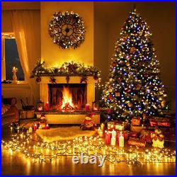 7.5′ Pre-Lit Dense Christmas Tree Hinged with 550 Multicolor Lights & Stand