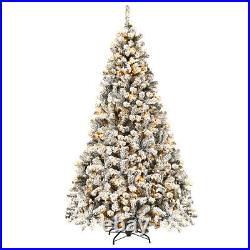 7.5′ Pre-Lit Premium Snow Flocked Hinged Artificial Christmas Tree with 450 Light
