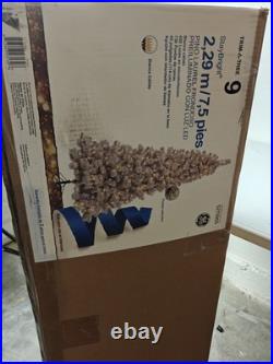 7.5 ft GE StayBright Pre-Lit LED Flocked Christmas Tree Laurel Pine White Lights