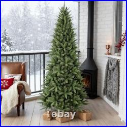 7.5 ft Pencil Artificial Christmas Tree Slim Unlit Xmastree with 1396 Branch Tip