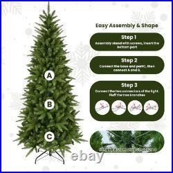 7.5 ft Pencil Artificial Christmas Tree Slim Unlit Xmastree with 1396 Branch Tip 7.5 ft Pencil Artificial Christmas Tree Slim Unlit Xmastree with 1396 Branch Tip