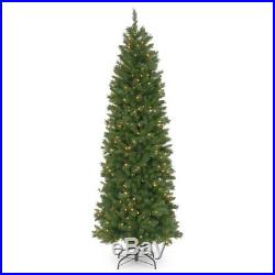 7.5 ft. Pennington Fir Hinged Pre-Lit Slim Christmas Tree, Green