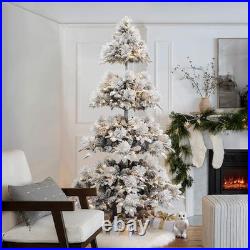 7.5 ft. Pre-Lit Flocked Slender Pine Artificial Christmas Tree 7.5 ft. Pre-Lit Flocked Slender Pine Artificial Christmas Tree