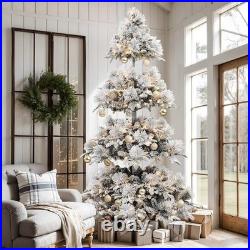 7.5 ft. Pre-Lit Flocked Slender Pine Artificial Christmas Tree 7.5 ft. Pre-Lit Flocked Slender Pine Artificial Christmas Tree