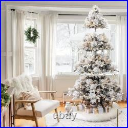 7.5 ft. Pre-Lit Flocked Slender Pine Artificial Christmas Tree 7.5 ft. Pre-Lit Flocked Slender Pine Artificial Christmas Tree