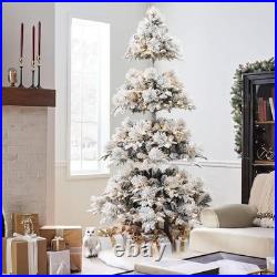 7.5 ft. Pre-Lit Flocked Slender Pine Artificial Christmas Tree 7.5 ft. Pre-Lit Flocked Slender Pine Artificial Christmas Tree