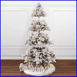 7.5 ft. Pre-Lit Flocked Slender Pine Artificial Christmas Tree 7.5 ft. Pre-Lit Flocked Slender Pine Artificial Christmas Tree