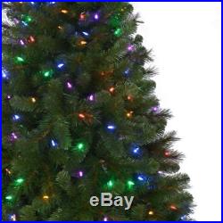 7.5 ft Pre-Lit LED Wesley Spruce Slim Artificial Christmas Tree, Color Changing