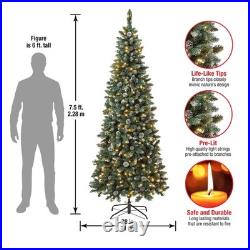 7.5 ft. Pre-Lit Oakley Hills Slim Tree with LED Lights, Plug-In