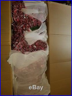 7.5 ft. Pre-Lit Sterling Tinsel Pink and Champagne Christmas Tree with 750 Clear