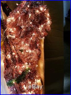 7.5 ft. Pre-Lit Sterling Tinsel Pink and Champagne Christmas Tree with 750 Clear