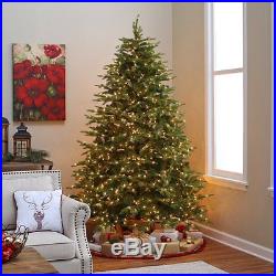 7.5 ft. Pre-lit Feel Real Nordic Spruce Hinged Christmas Tree, Clear