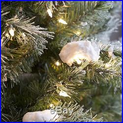7.5 ft. Pre-lit Flocked Monteray Pine Christmas Tree with Snow Clumps by