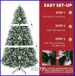 7.5 ft Prelit Christmas Tree, Artificial Christmas Tree with 350 Warm White Ligh