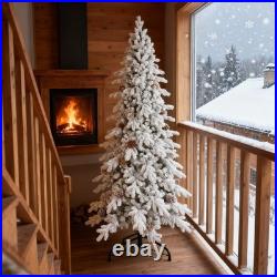 7.5 ft Unlit Flocked Pencil Spruce Artificial Christmas Tree with 40 Pine Cone 7.5 ft Unlit Flocked Pencil Spruce Artificial Christmas Tree with 40 Pine Cone